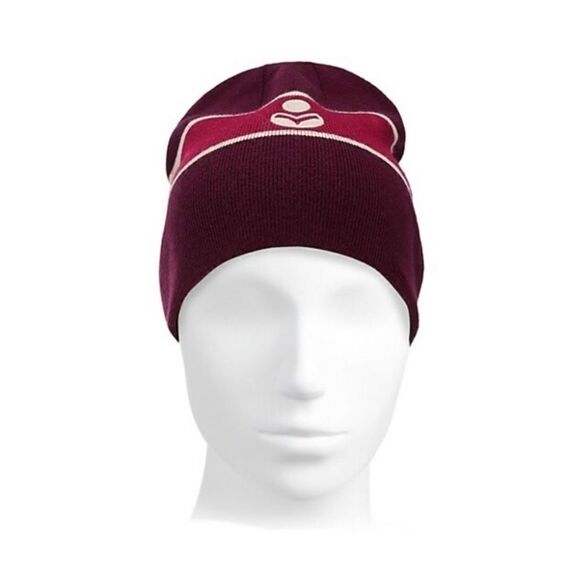 ISABEL MARANT  Camden Striped Logo Beanie - Burgundy NWT - Picture 4 of 6